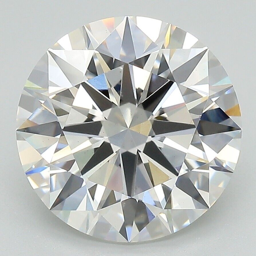 5.09 Cts G VS1  IGI Certified CVD Lab Grown Round ring in Platinum size 6.25