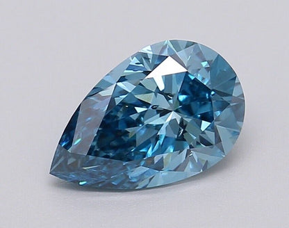 Pear 1.03 Cts Fancy Vivid Blue SI1 IGI Certified Lab Grown CVD Diamond