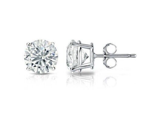 1.00cts TOTAL EF VVS Clarity 14K white Gold Earrings Lab Grown CVD Diamond STUDS