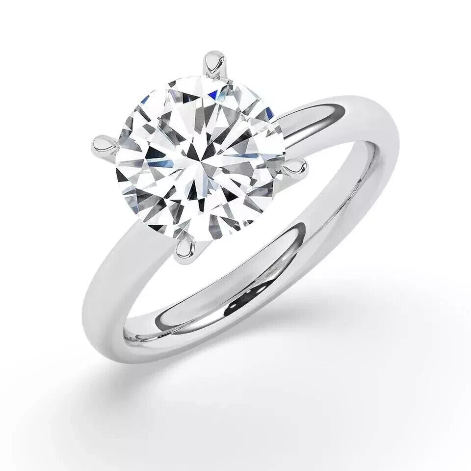 3.05 Ct G VS1 Round Solitaire Platinum Lab Grown Diamond Ring IGI Certified