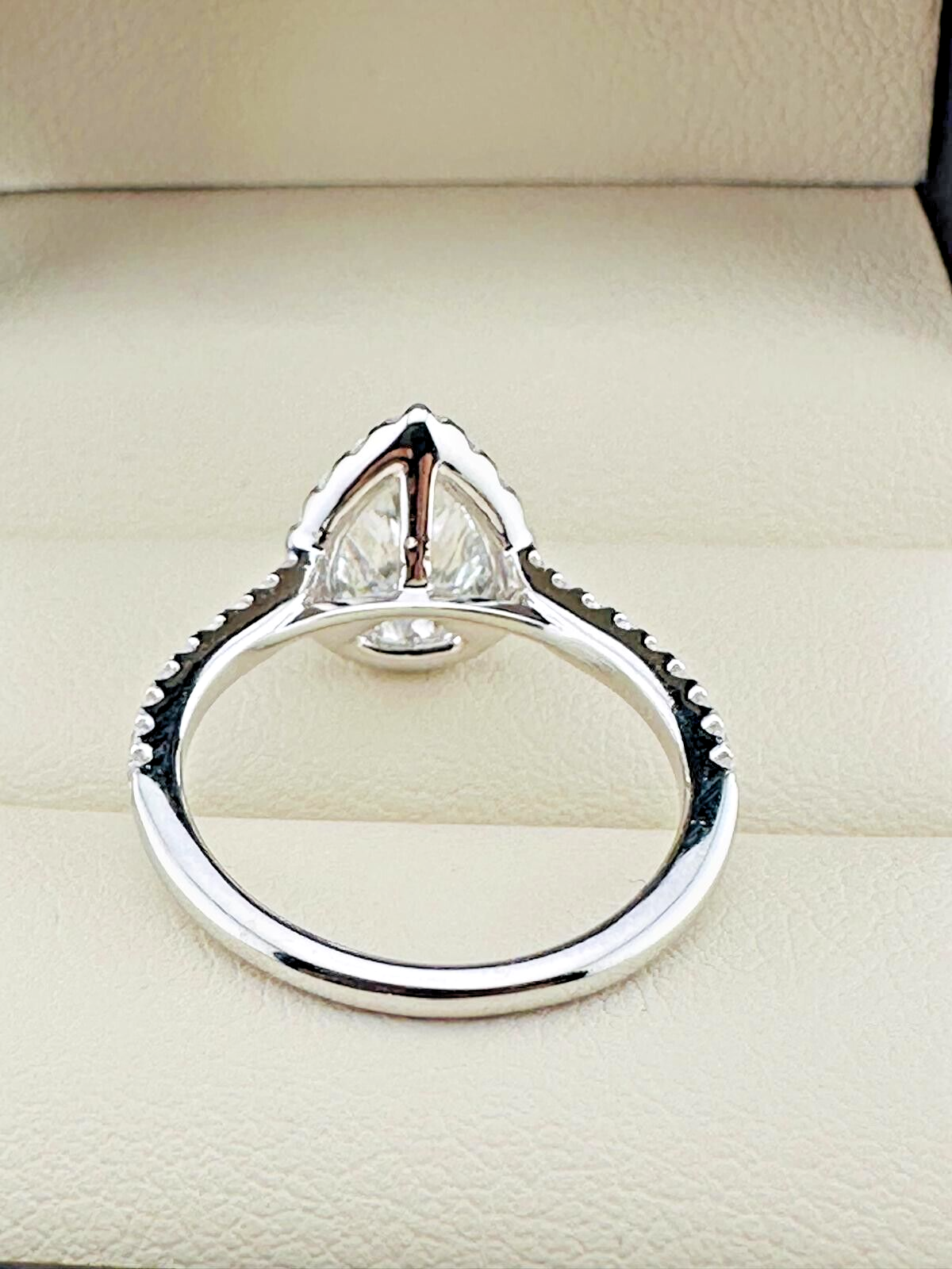 1.01 Ct PEAR G SI2 Lab Grown CVD Diamond Engagement 14K Gold Ring Size 5