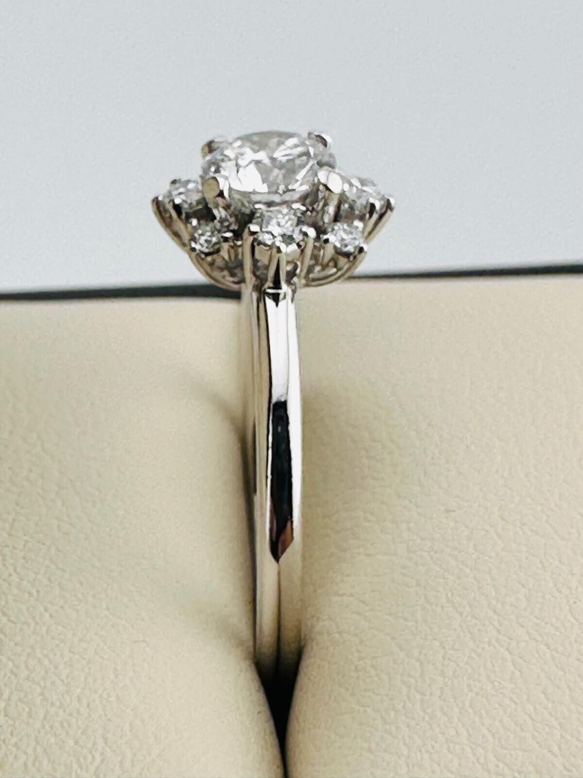 0.56 Ct Round F VVS1 Lab Grown CVD Diamond Engagement 14K Gold Ring Size 6