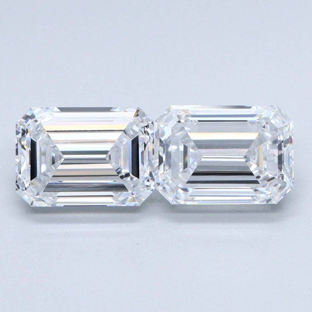 Lab Grown 2.71 Ct EMERALD Cut Pair For Earrings HPHT Diamond E Color VS1 Clarity