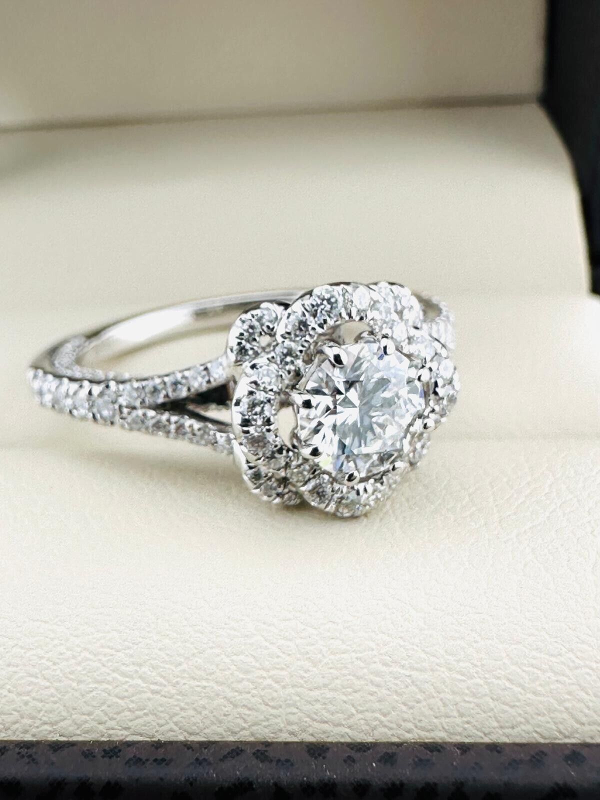 0.62 Ct Round E VS1 Lab Grown CVD Diamond Engagement 18K Gold Ring Size 6.25