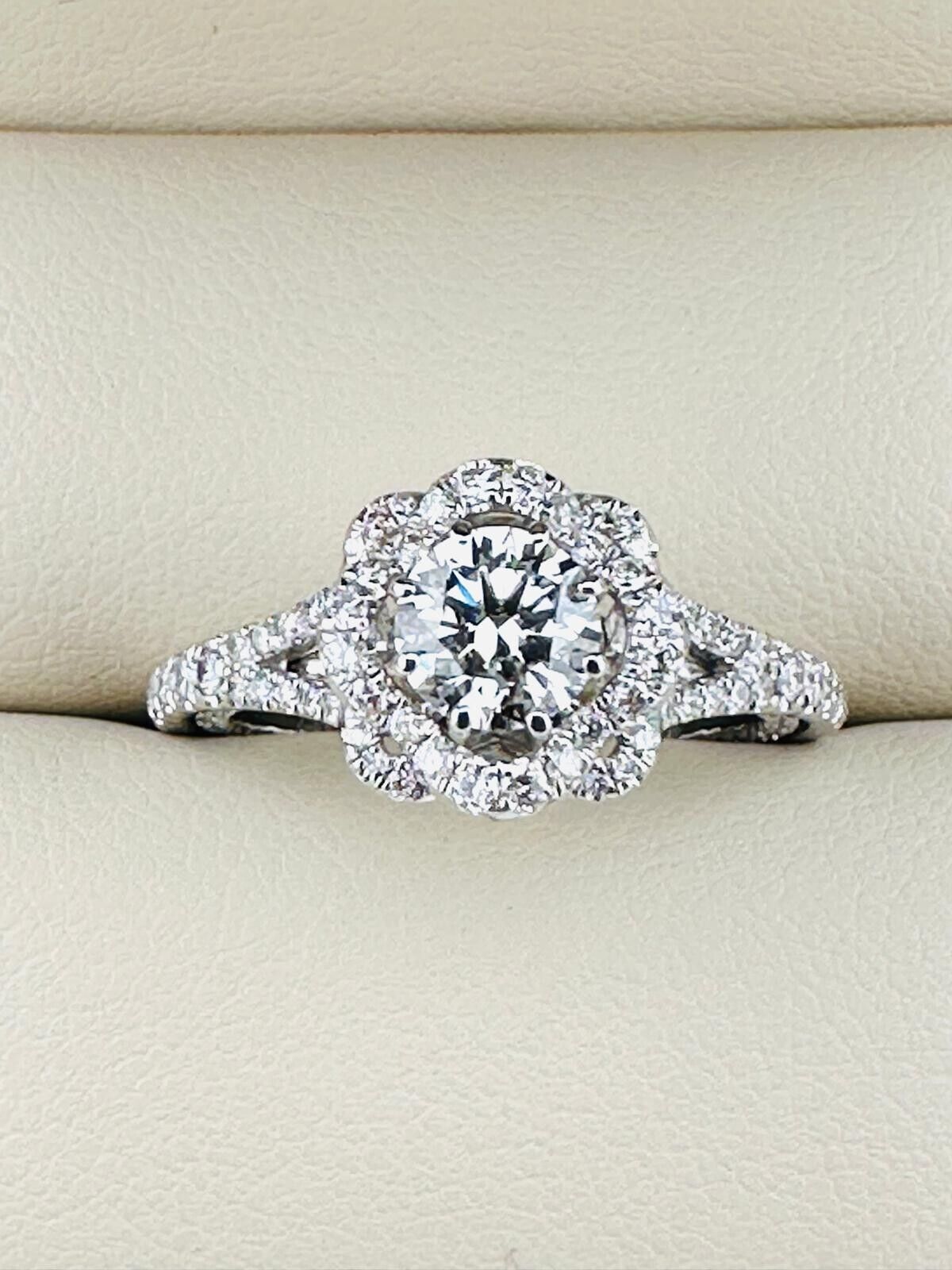 0.62 Ct Round E VS1 Lab Grown CVD Diamond Engagement 18K Gold Ring Size 6.25