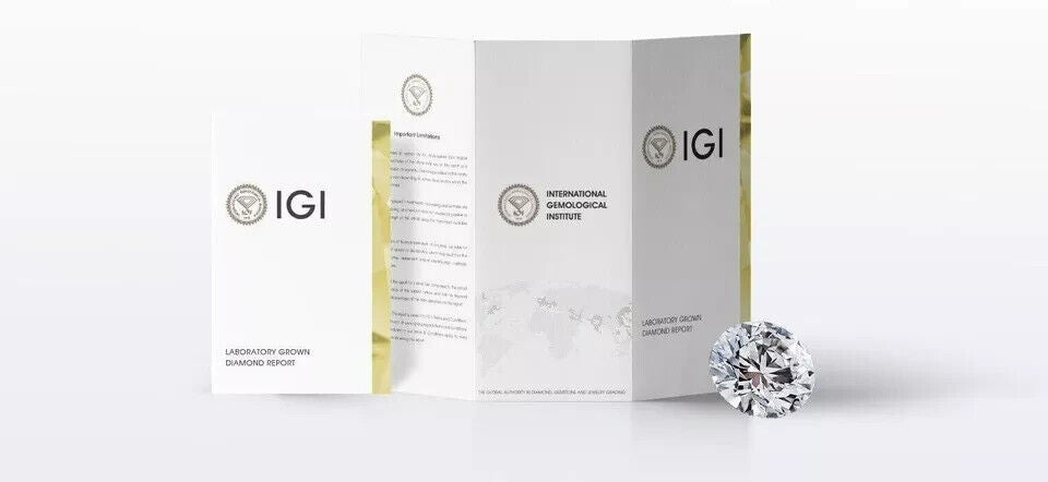 3.05 Ct G VS1 Round Solitaire Platinum Lab Grown Diamond Ring IGI Certified