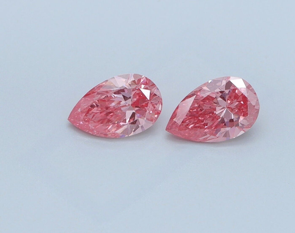 0.75 PINK PEAR Pair VS1 IGI Certified Lab Grown CVD Diamond for Earring