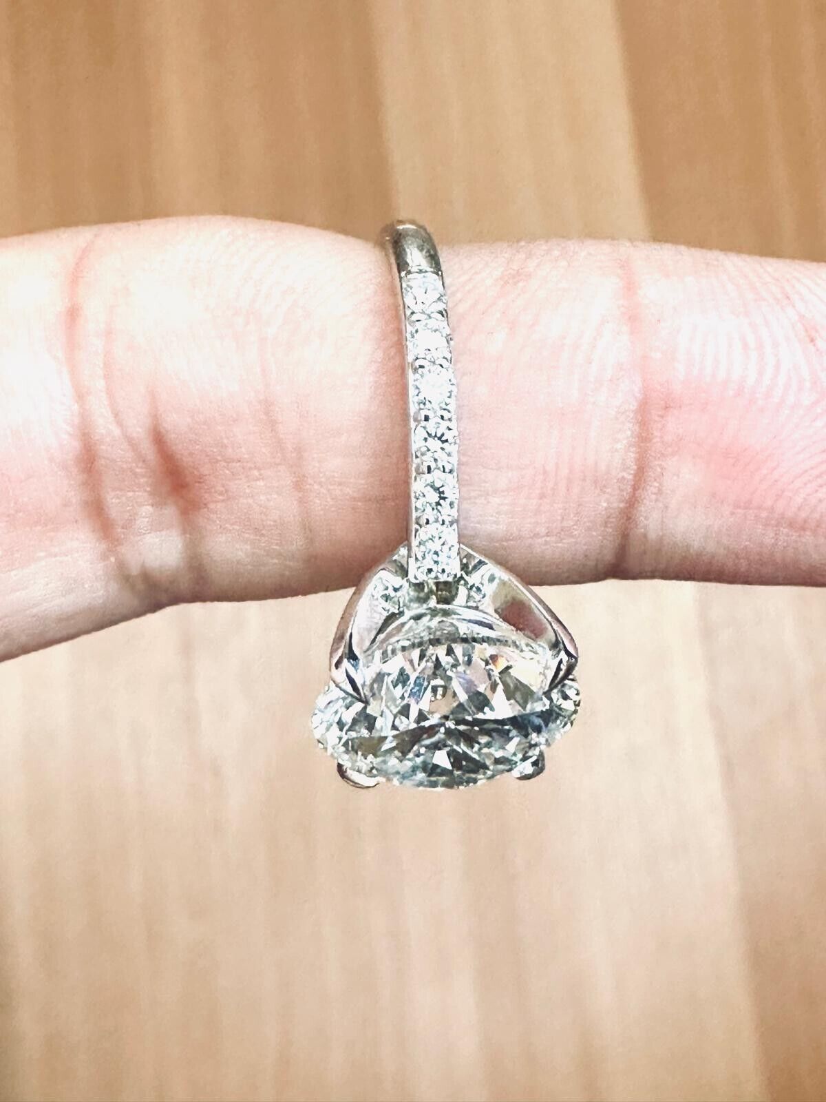 Solitaire Lab Grown Ring 7.04 Cts G VS1 Round Diamond Engagement 14k White Gold