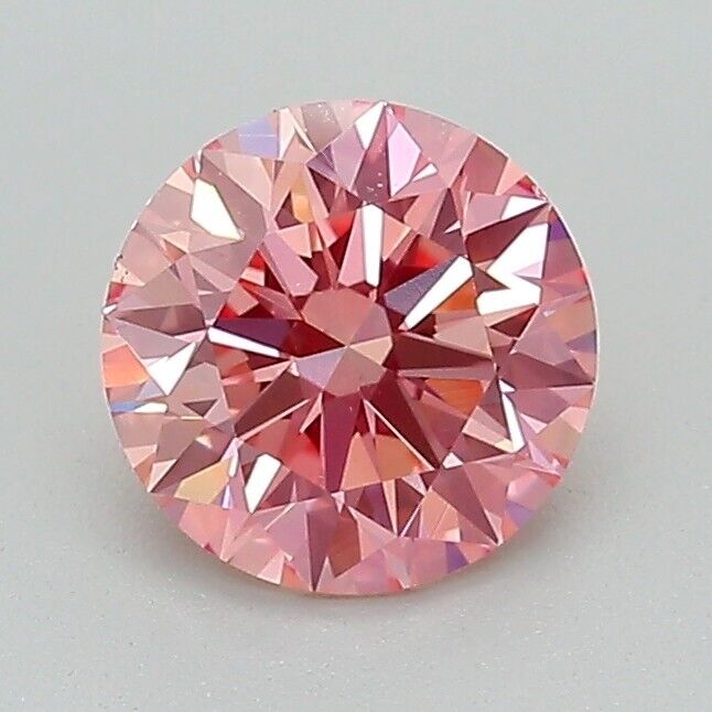 Round 1.21 Cts Fancy Intense Pink VS2 IGI Certified Lab Grown CVD Diamond ROUND