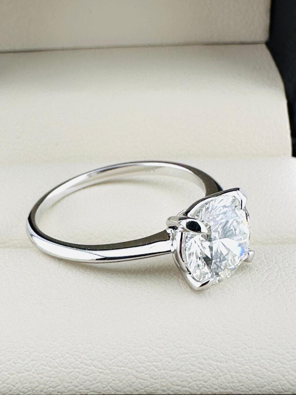 2.03 Ct Round I VS2 Lab Grown CVD Diamond Engagement 14K White Gold Ring Size 7