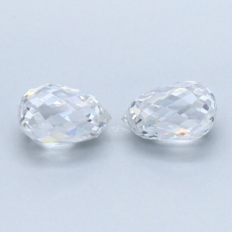 Lab Grown Diamond HPHT Briolette Pair 0.53 Ct E COLOUR VS1 Clarity Loose Diamond