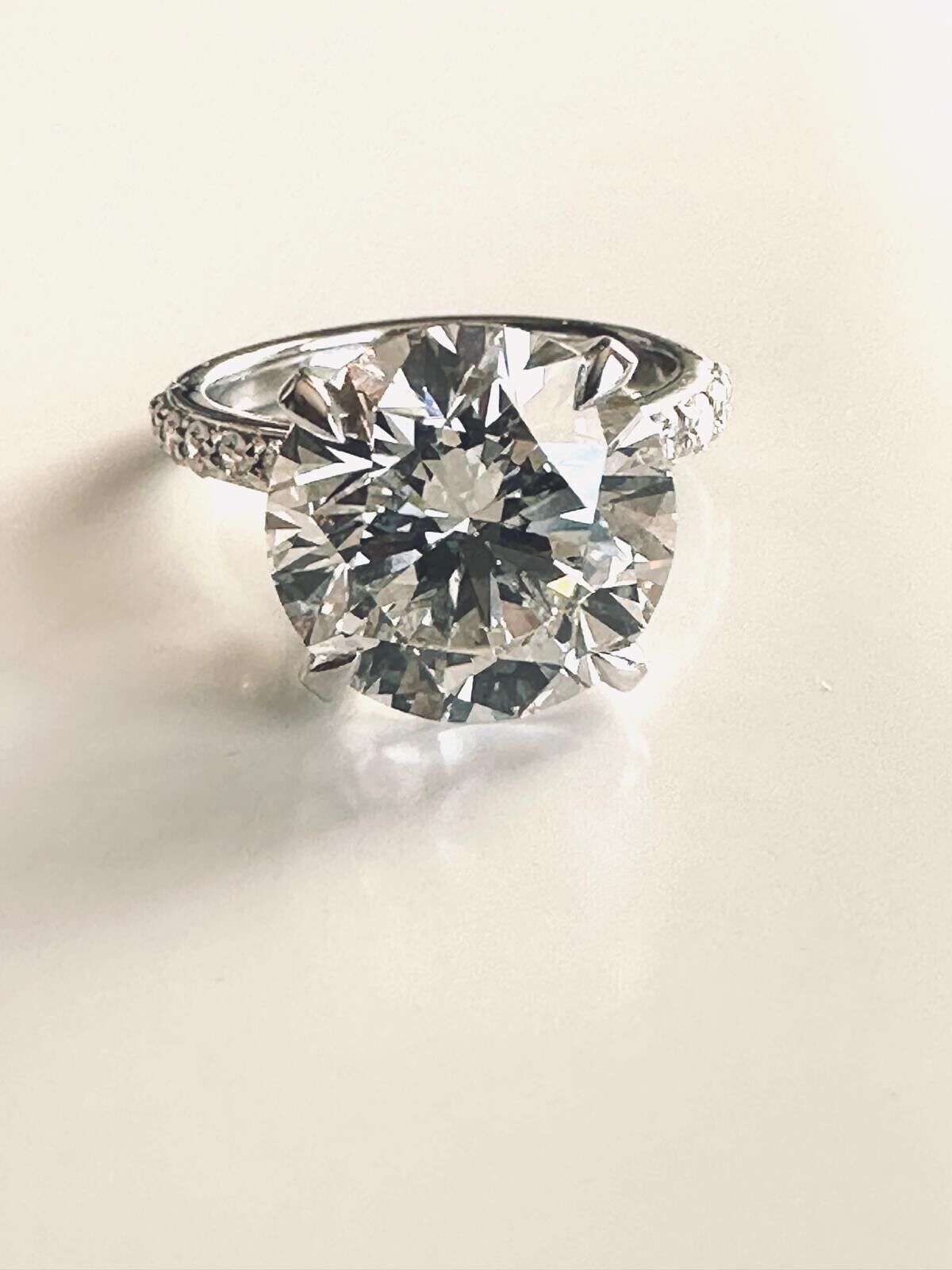 Solitaire Lab Grown Ring 7.04 Cts G VS1 Round Diamond Engagement 14k White Gold