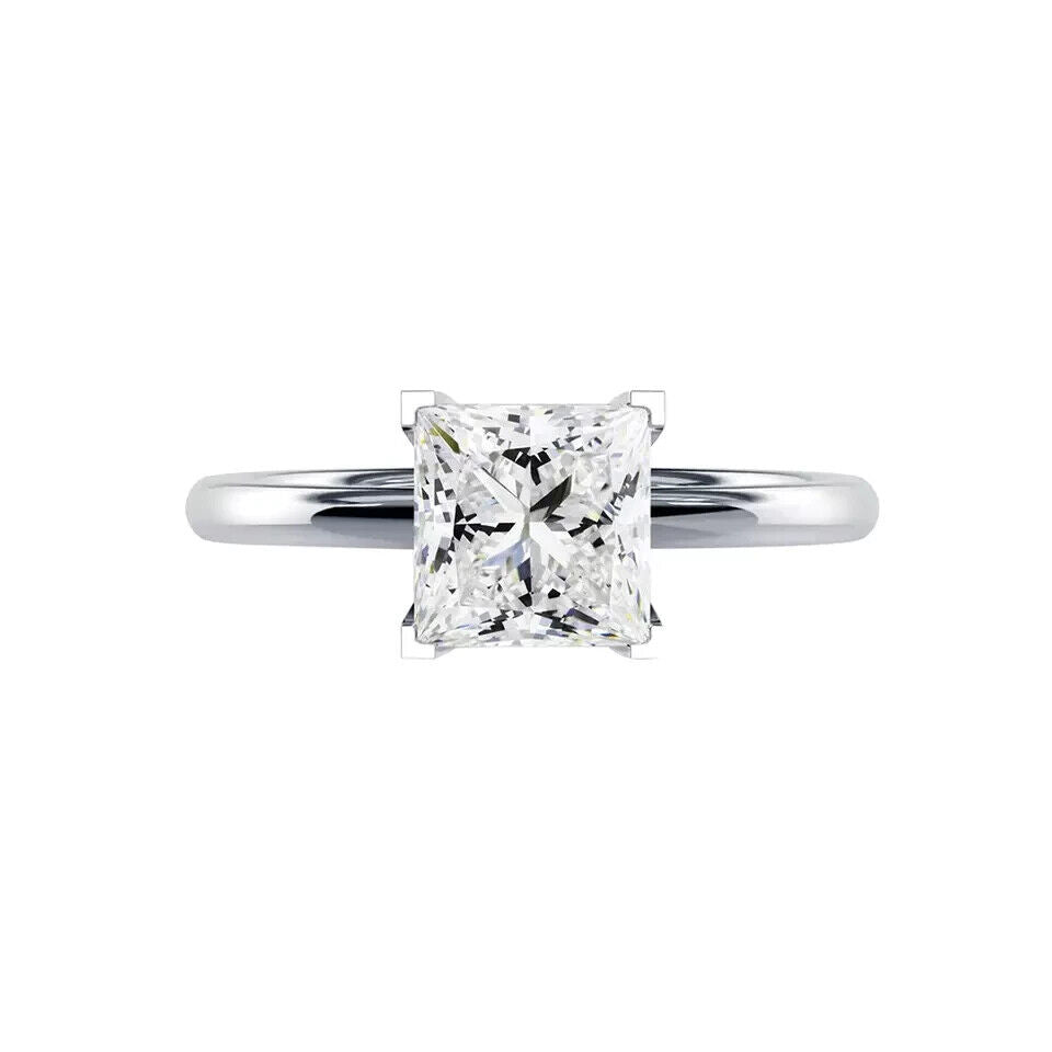 Engagement Ring 14k White gold 2.00 Ct IGI Certified Lab Grown Princess Diamond