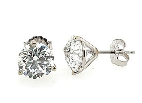 1 cts TOTAL EF VVS Clarity Lab Grown CVD Diamond STUDS  14K white Gold Earrings