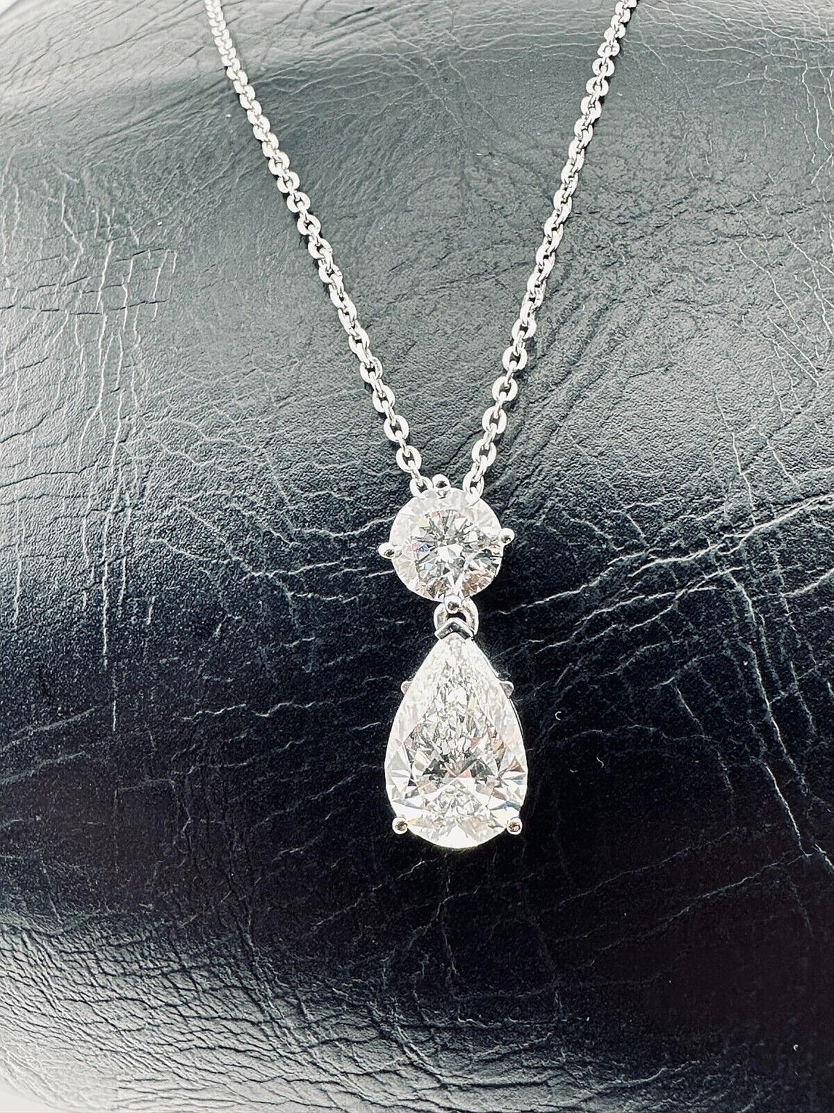 3.47 Cts F VS1 Lab Grown CVD Diamond Women Gift Fashion Pendent With Cable Chain