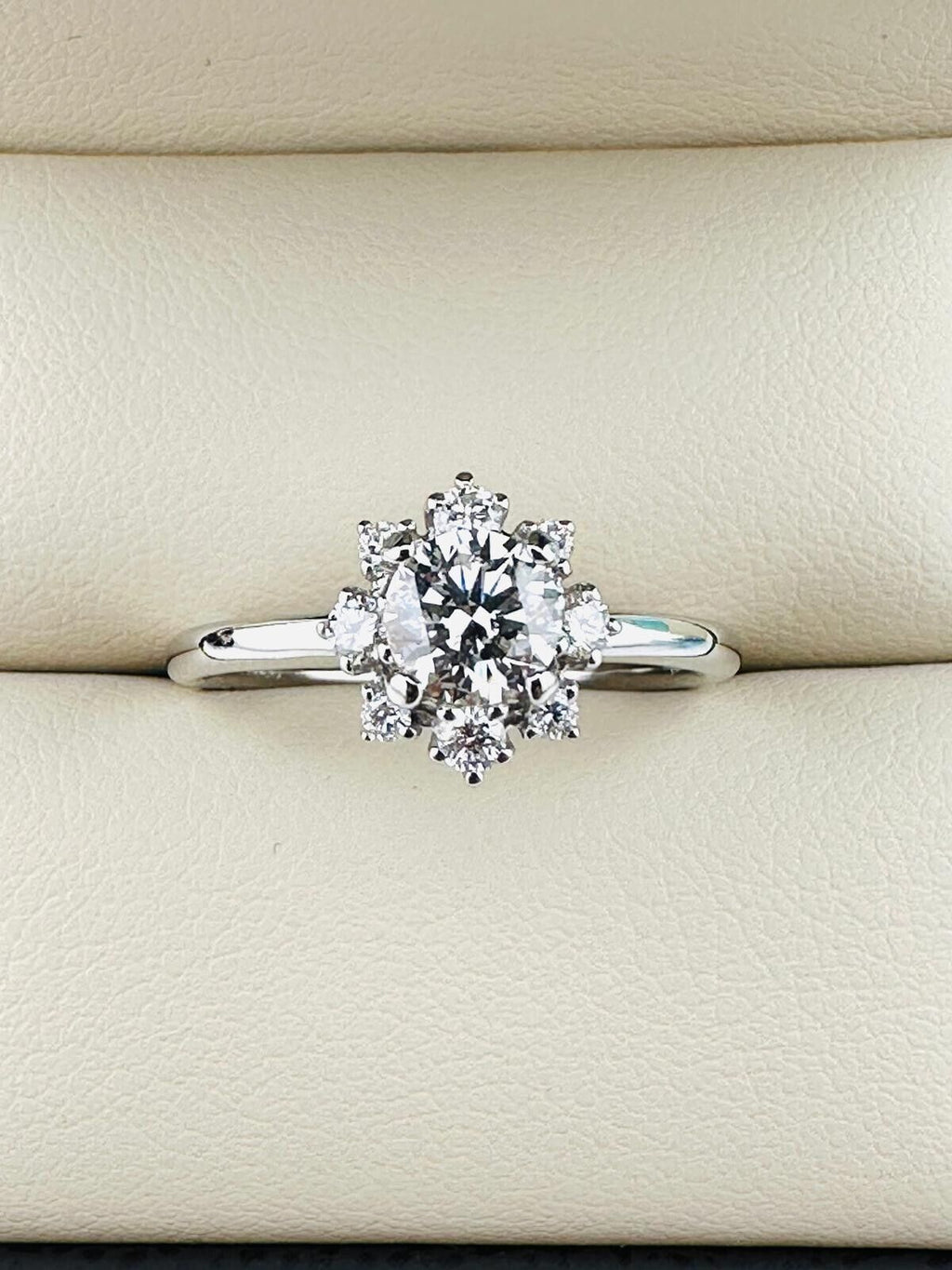 0.56 Ct Round F VVS1 Lab Grown CVD Diamond Engagement 14K Gold Ring Size 6