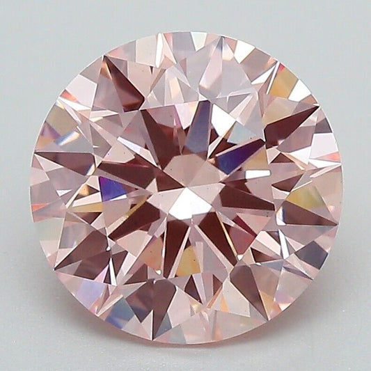 Round 3.09ct Fancy Intense Pink VS1 IGI Certified CVD Lab Grown LOOSE Diamond