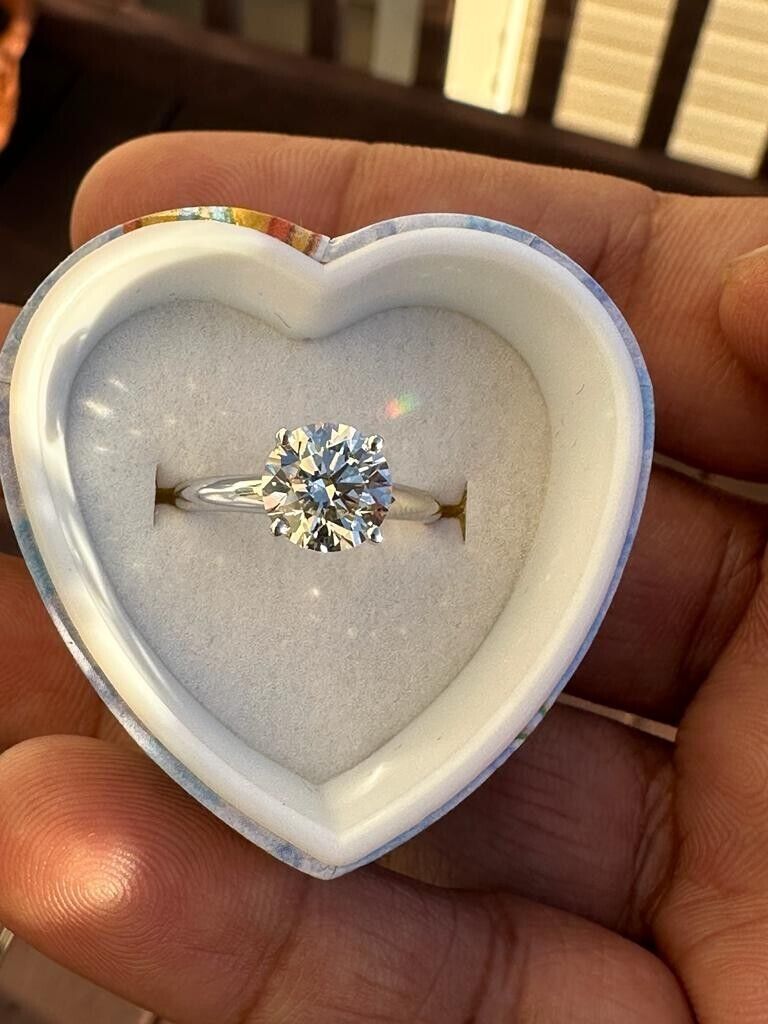 2.00 Ct Lab Grown CVD Diamond E/F VS1-2 14k WHITE Gold Solitaire Engagement Ring