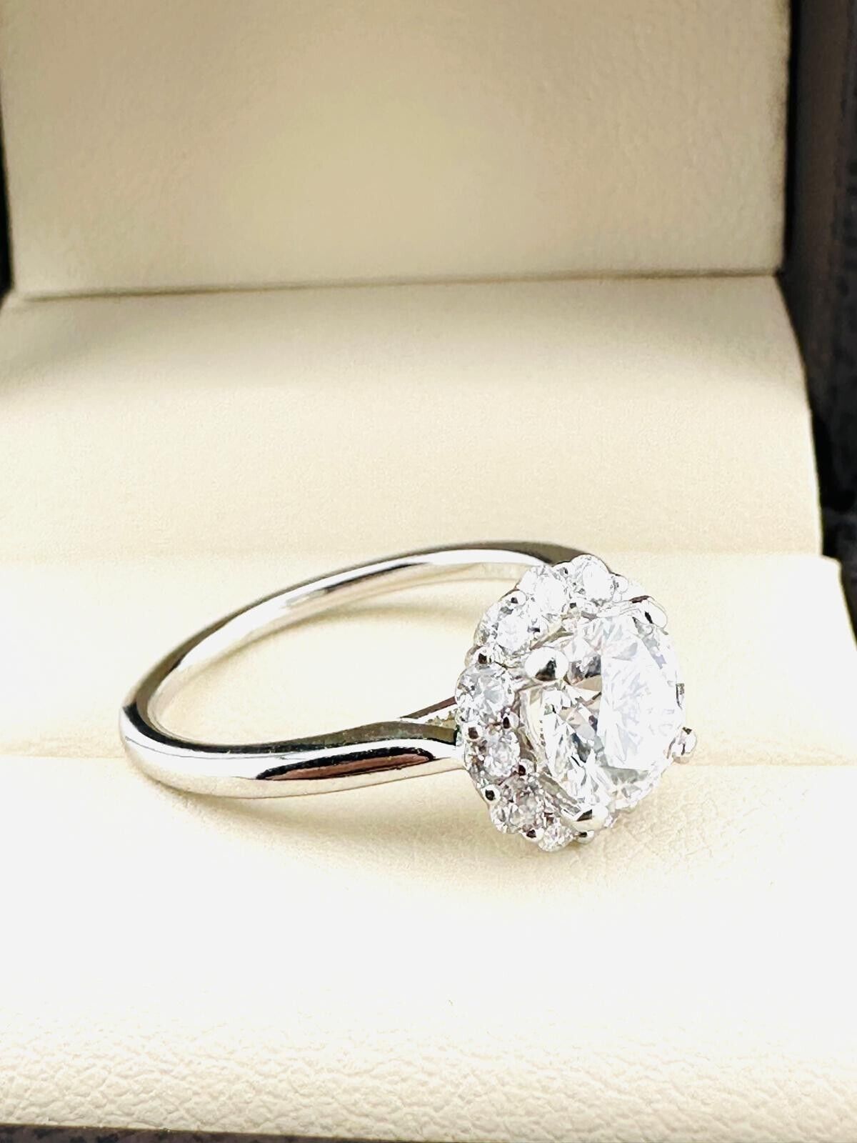 1.00 Ct ROUND E VVS2 Lab Grown CVD Diamond Engagement 14K Gold Ring Size 6.25