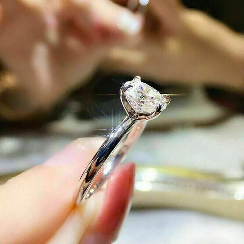 1.00 Cts 14k White Gold IGI Certified Lab Grown CVD Diamond Her Engagement Ring