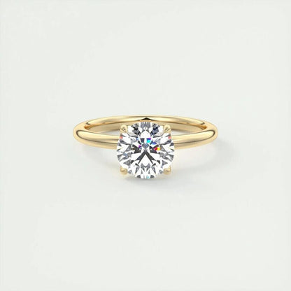 Solitaire Lab Grown Ring 1.00Ct F/G SI+ Round Diamond Engagement 14k Yellow Gold