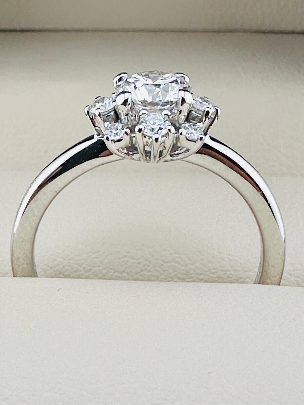 0.56 Ct Round F VVS1 Lab Grown CVD Diamond Engagement 14K Gold Ring Size 6