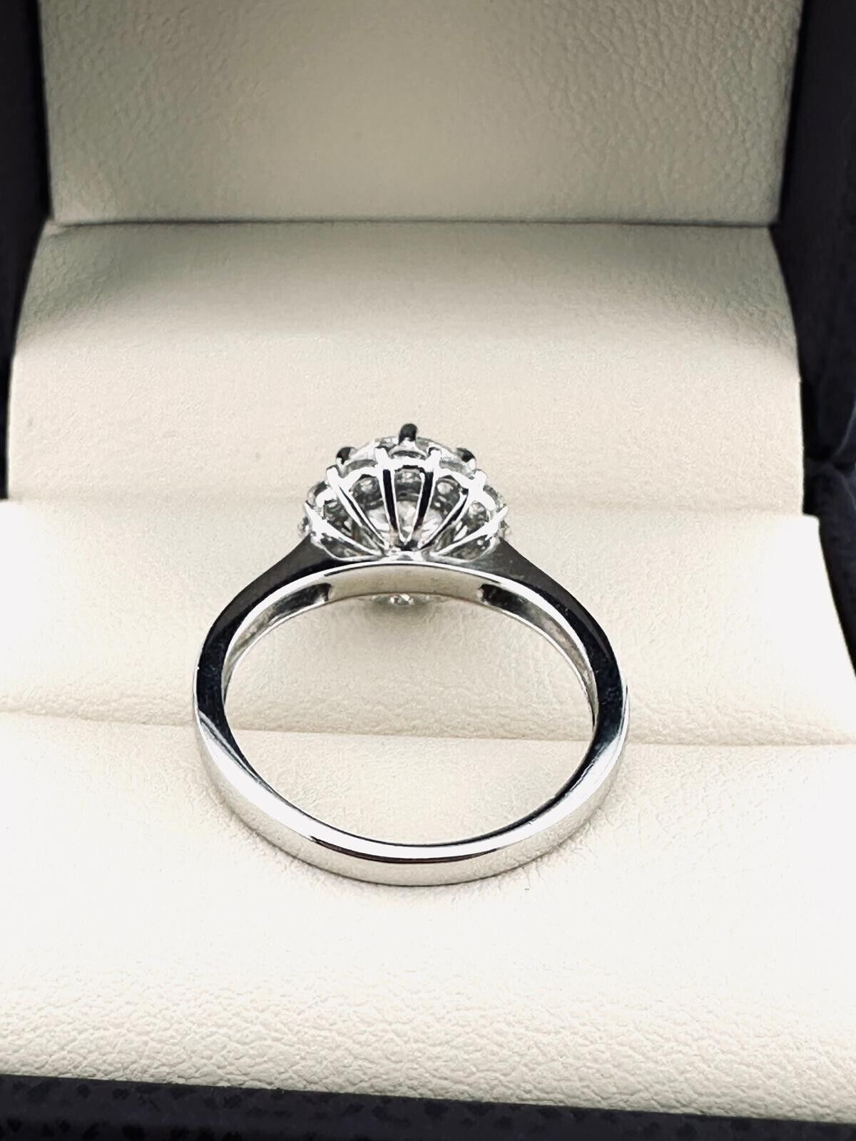 1.01 Ct Round F VS2 Lab Grown CVD Diamond Engagement 14K White Gold Ring Size 6