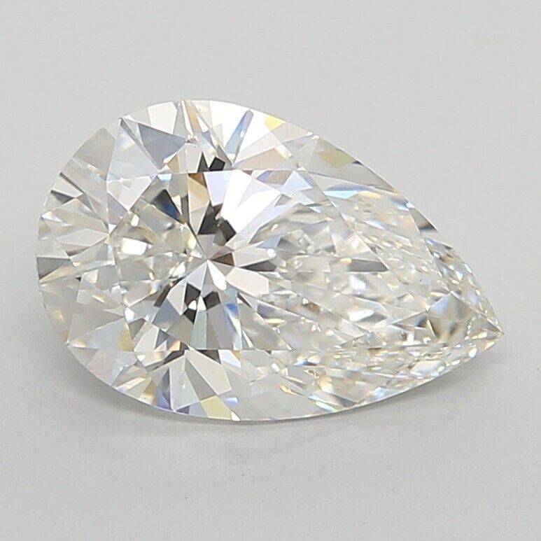 PEAR Cut 3.21 Cts IGI CERTIFIED LAB GROWN CVD Diamond F Color VS1 Clarity